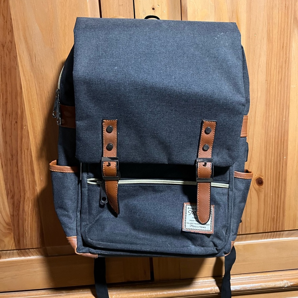 Stylish Gray and Brown Men's Backpack